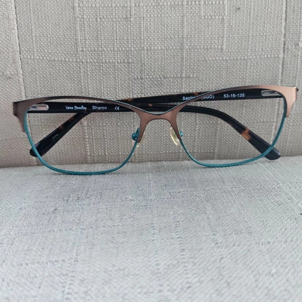 Vera Bradley Women Eyeglasses Frame Brown/Turquoise SANTIAGO Glasses SHARON - Picture 3 of 12